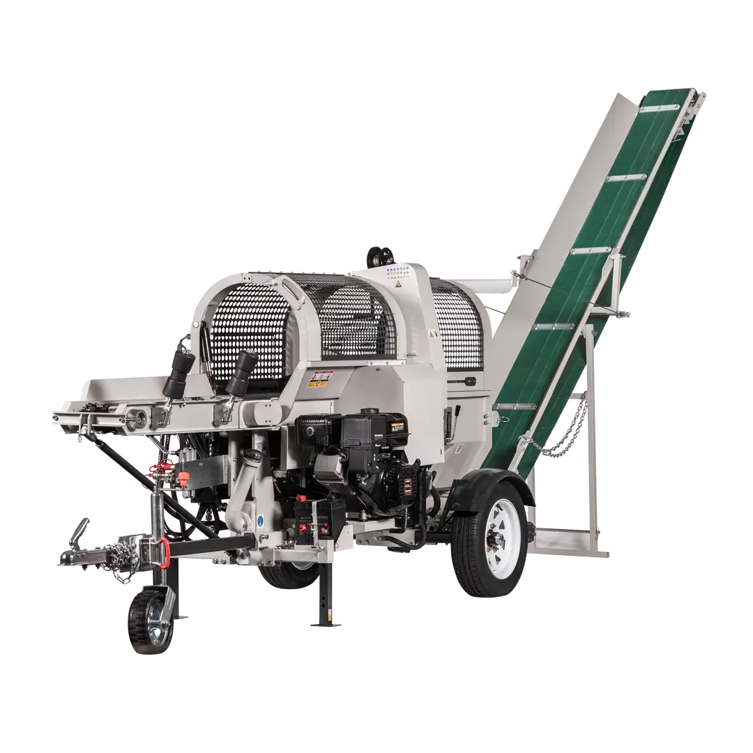 LUMAG SSA-400Z-HPRO/S | Zapfwellen-Sägespaltmaschine mit Fördenband & Zuführförderband