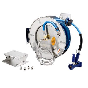 Schlauchaufroller mit Molkereidampfschlauch bis 15 m