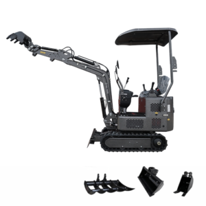 Minibagger HZC Power DKB991S, Diesel, 940 Kg, schwarz, neues Design und seitliche Joystick-Steuerung