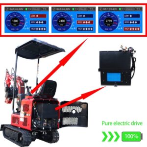 Minibagger HZC Power EKB992, Elektromotor, 960 Kg, verstellbares Fahrwerk, seitliche Joysticksteuerung